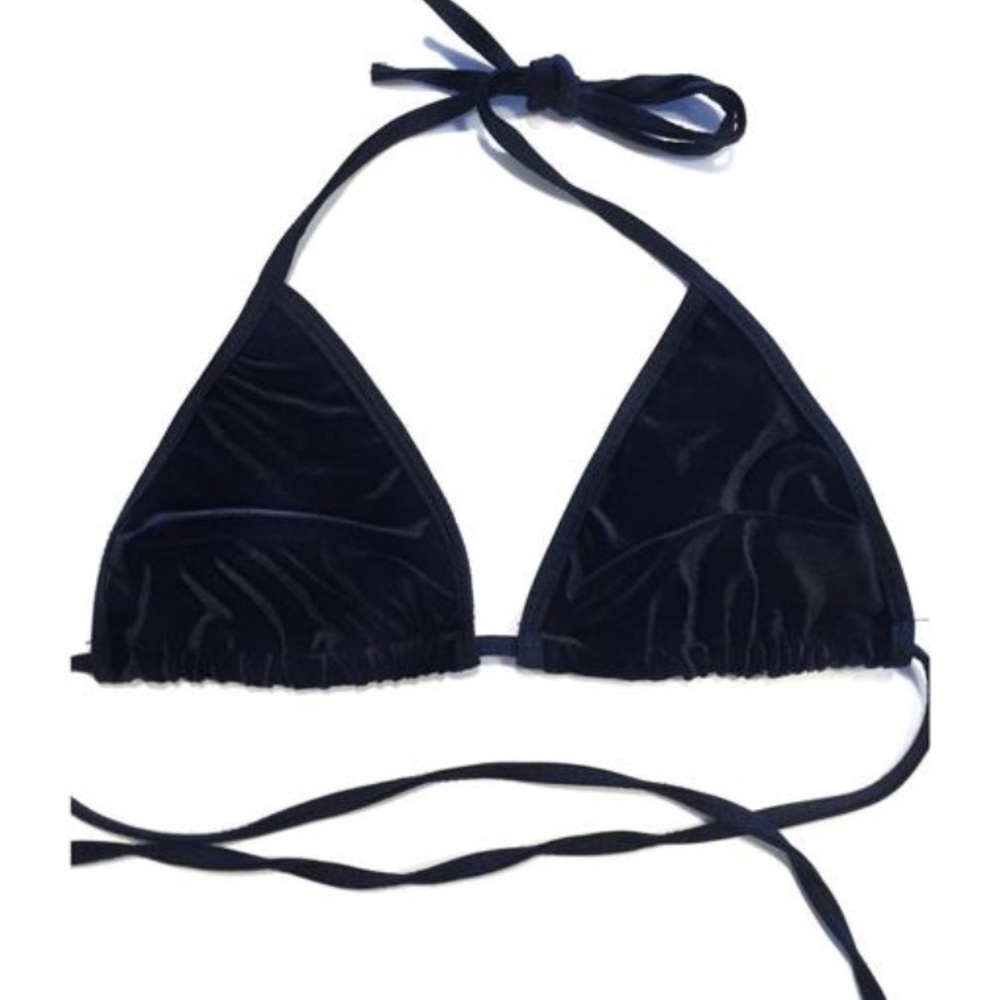 ⚡️🌚BLACK VELVET TRIANGLE BRA🌚⚡️