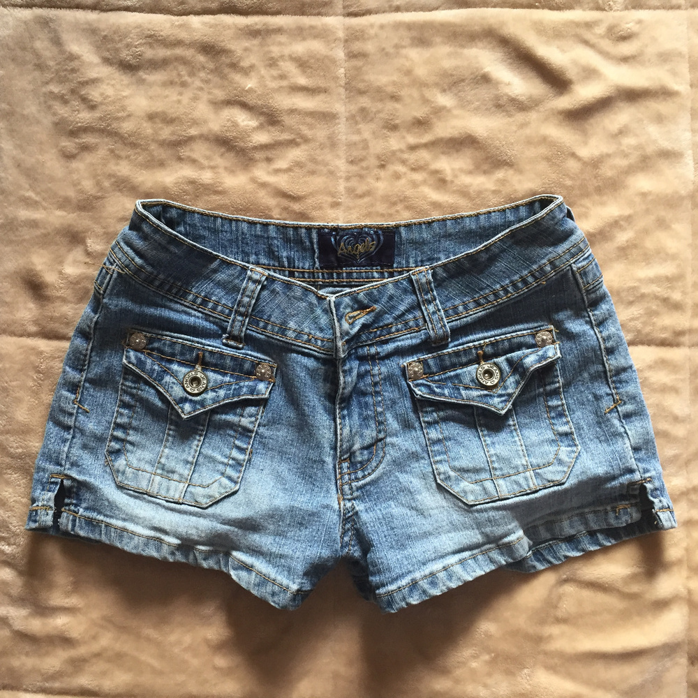 Angels Jean Shorts with Button Pockets