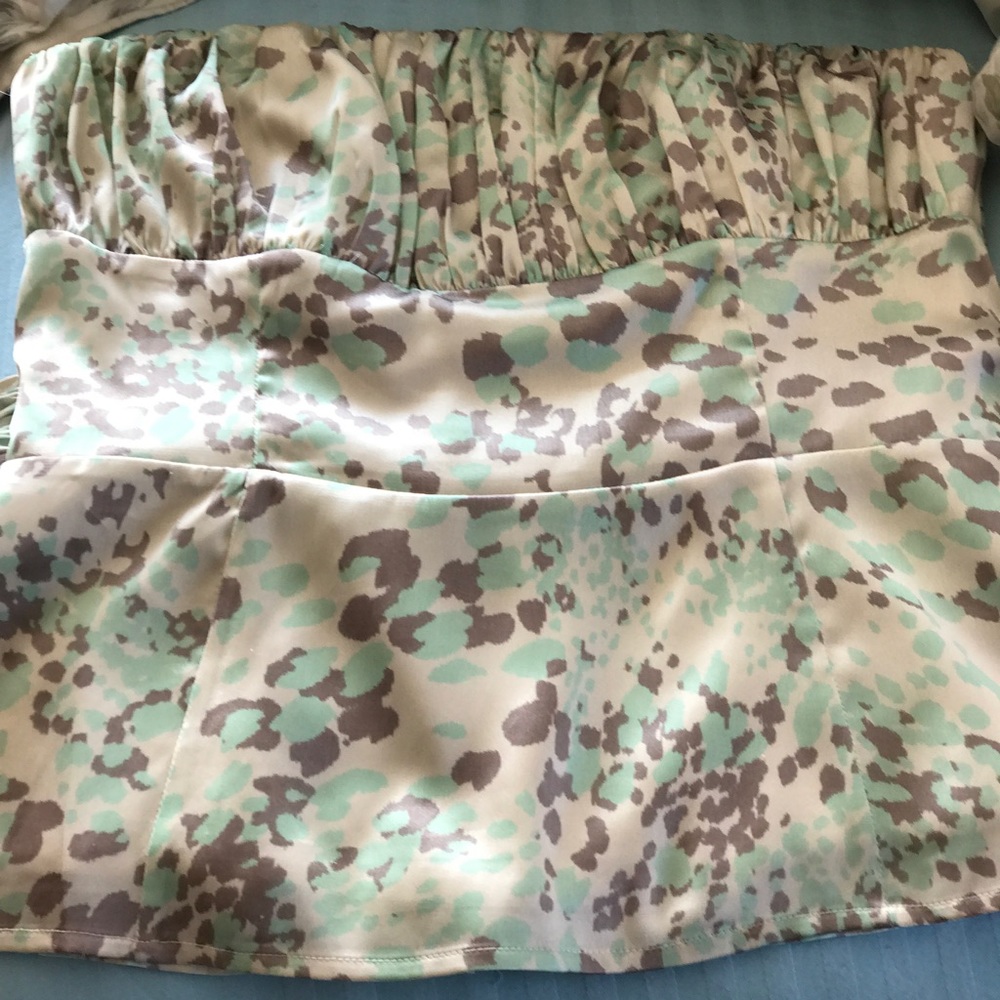 Jessica Simpson silk strapless tie back top