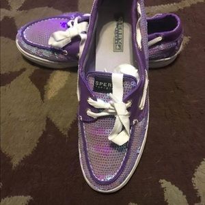 Sequin sperry Shoes Women’s 9.5 purple and blue