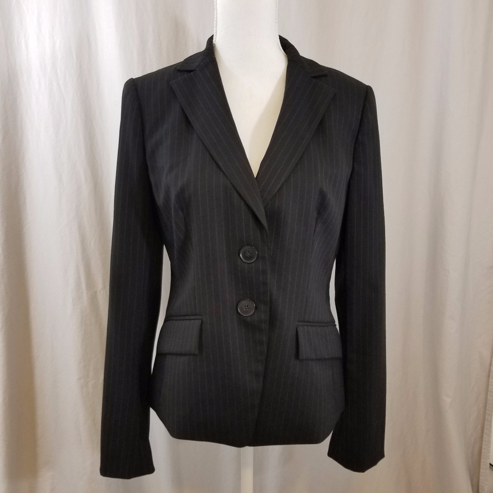 Ann Taylor Black Pinstripe Blazer