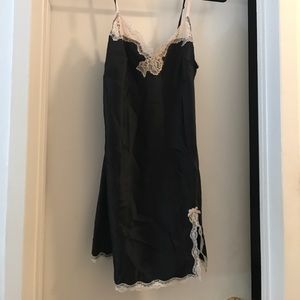 Black Victoria's Secret silk slip w lace detail