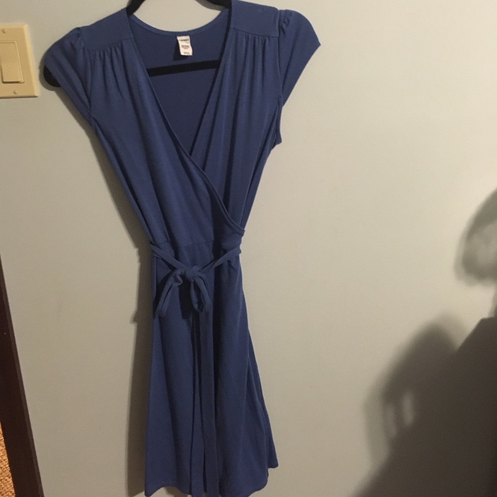 Blue wrap dress