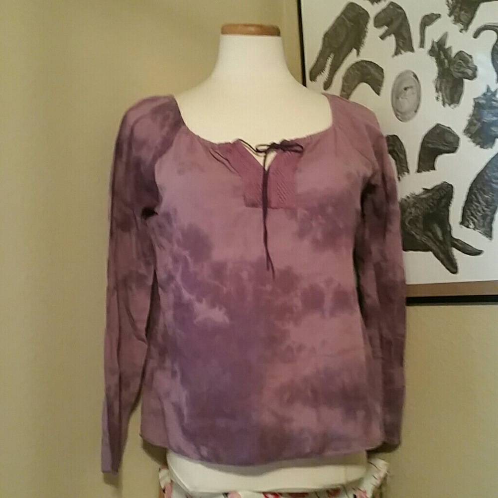 Pretty Purple TieDye Long Sleeve Blouse