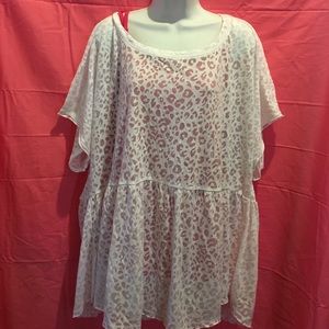 Torrid babydoll tee, white , size 4