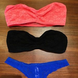 Victoria's Secret thong + PINK bra