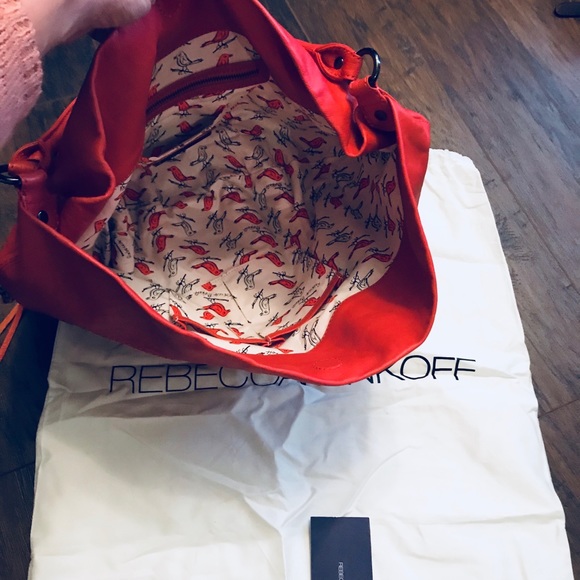 🚫SOLD🚫 Rebecca Minkoff Orange Leather Hobo Bag - Picture 7 of 7