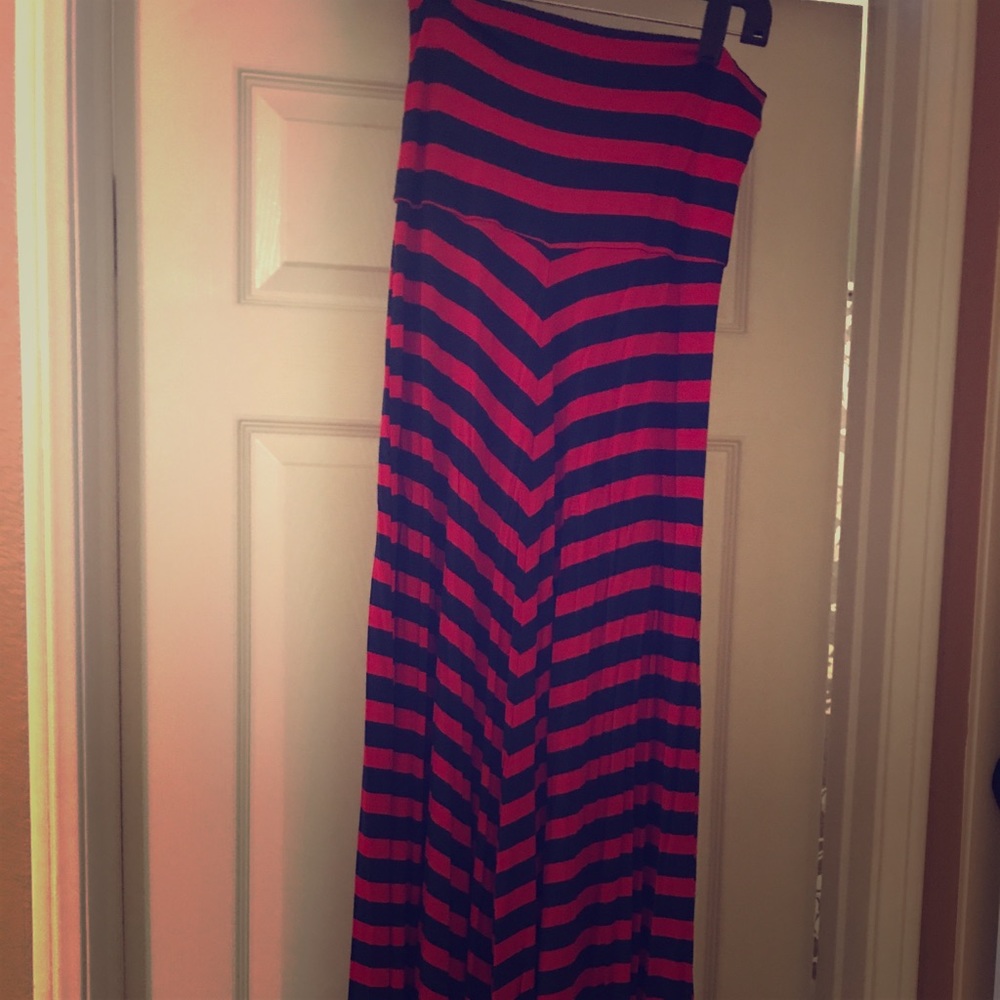 Brand New Red and Navy Maxi Skirt