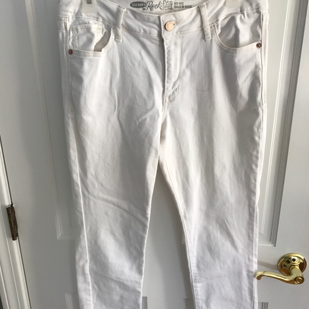 Old Navy rockstar white denim jeans