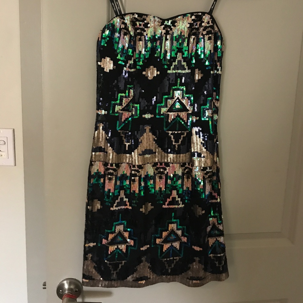 Strapless sequin mini dress!