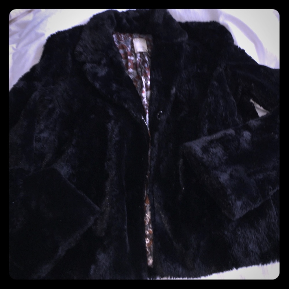 Light black fur coat