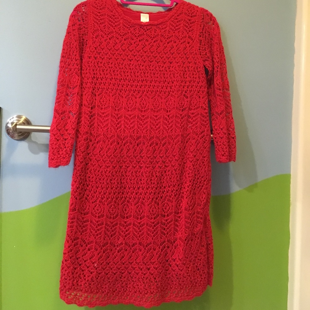 Red crochet dress size 14/16