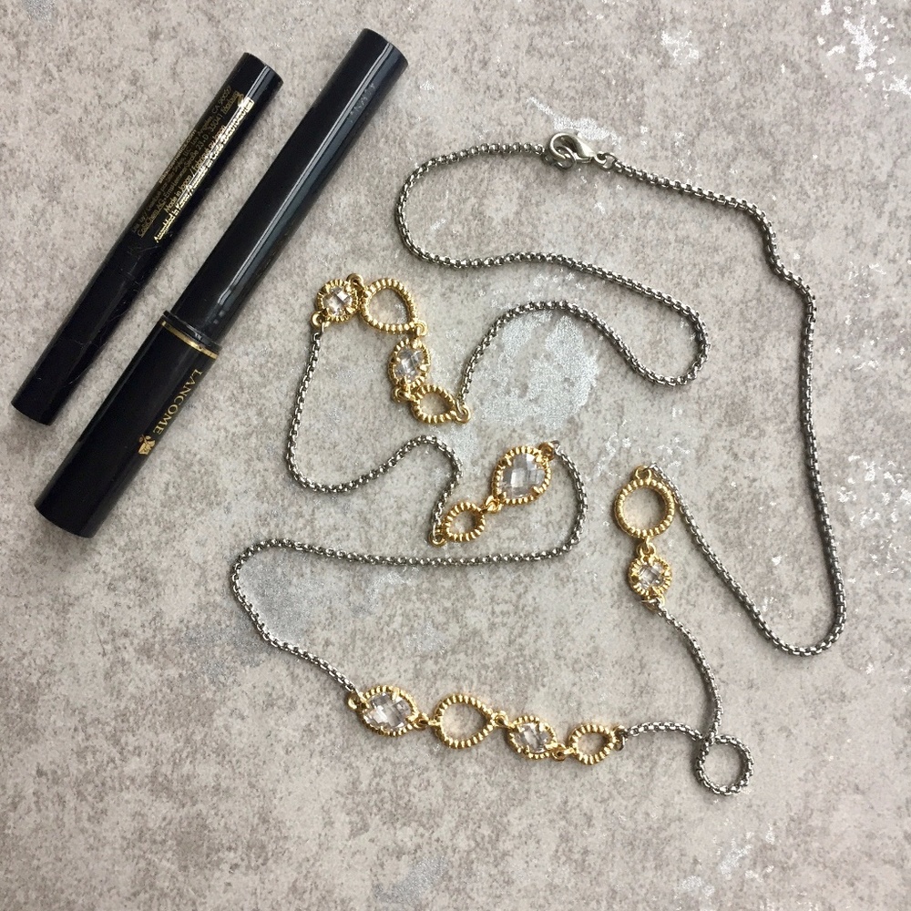 Long Silver and Gold Necklace