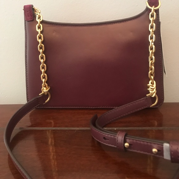 NEW $378 Michael Kors Natalie M Chain Plum Crossbody Handbag  Michael Kors Natalie M Chain Plum Crossbody