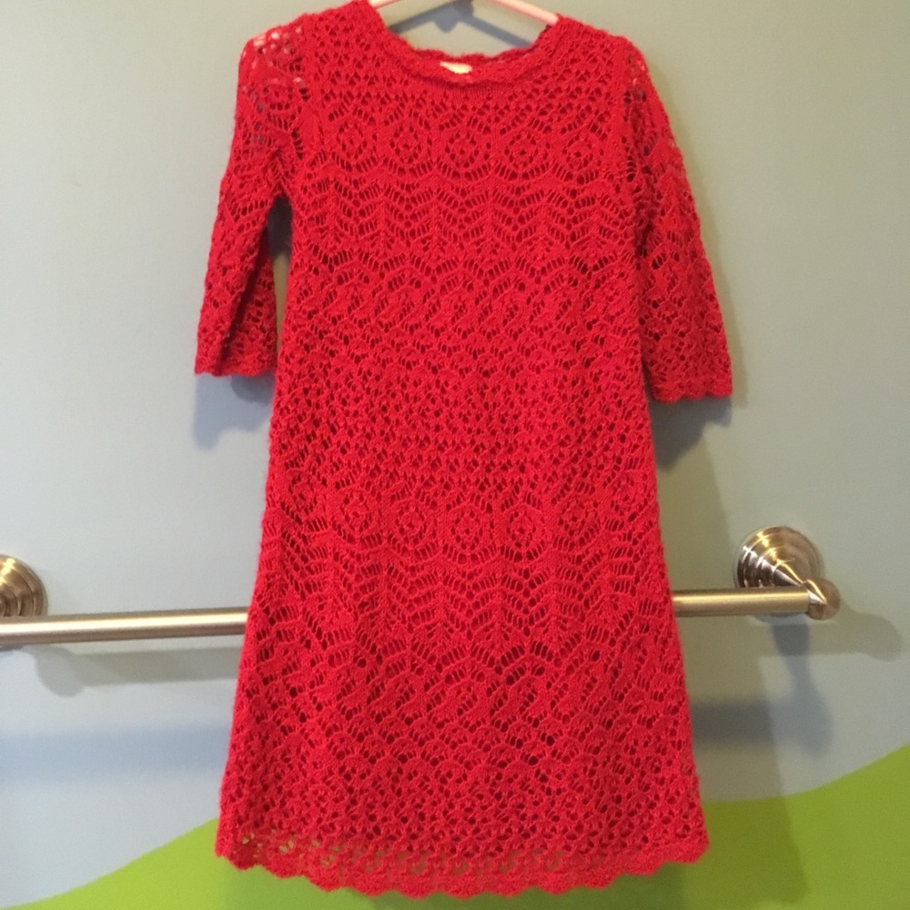 Red crochet dress size 4/5