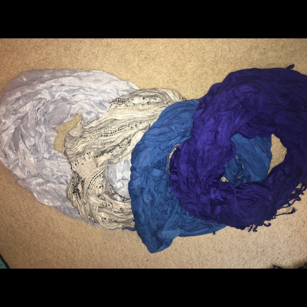 Metallic&Blue Scarves