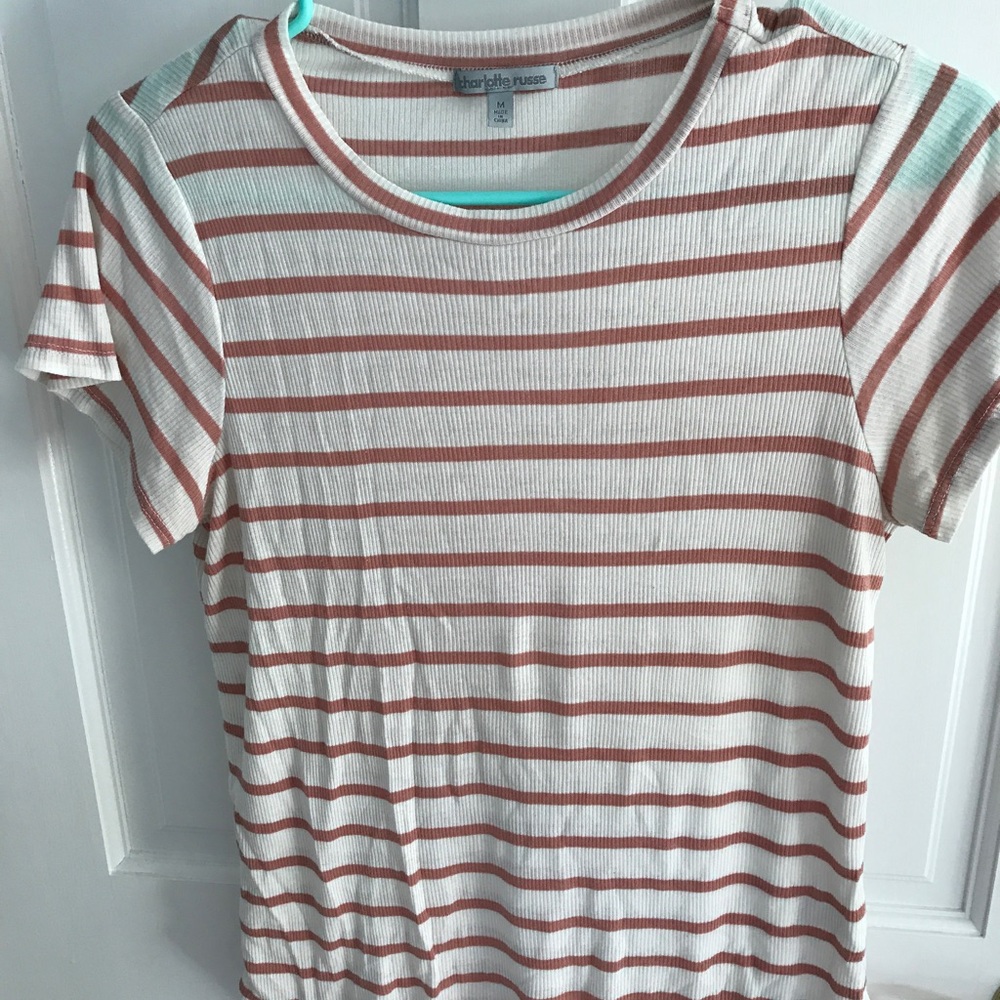 Charlotte Russe striped shirt sleeve tee