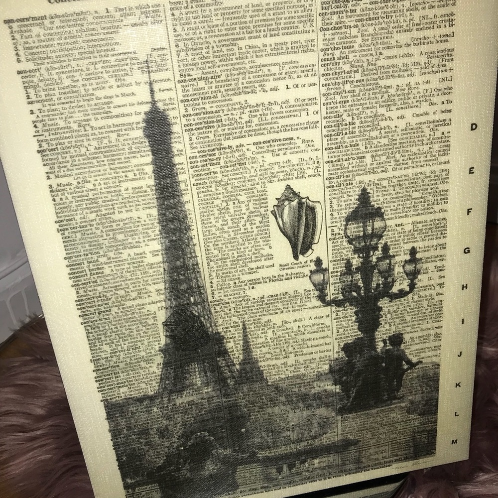 Paris newspaper print wall decor