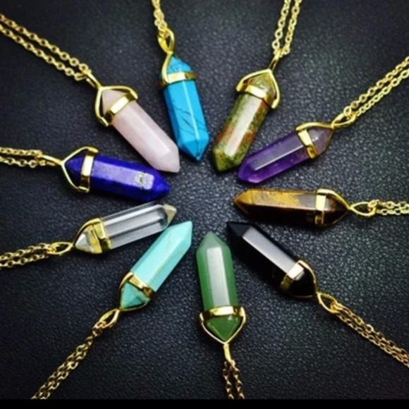 5for$25 Turquoise Crystal Pendant Necklace - Picture 3 of 3