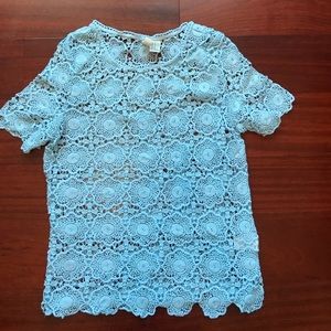 Baby blue crochet top