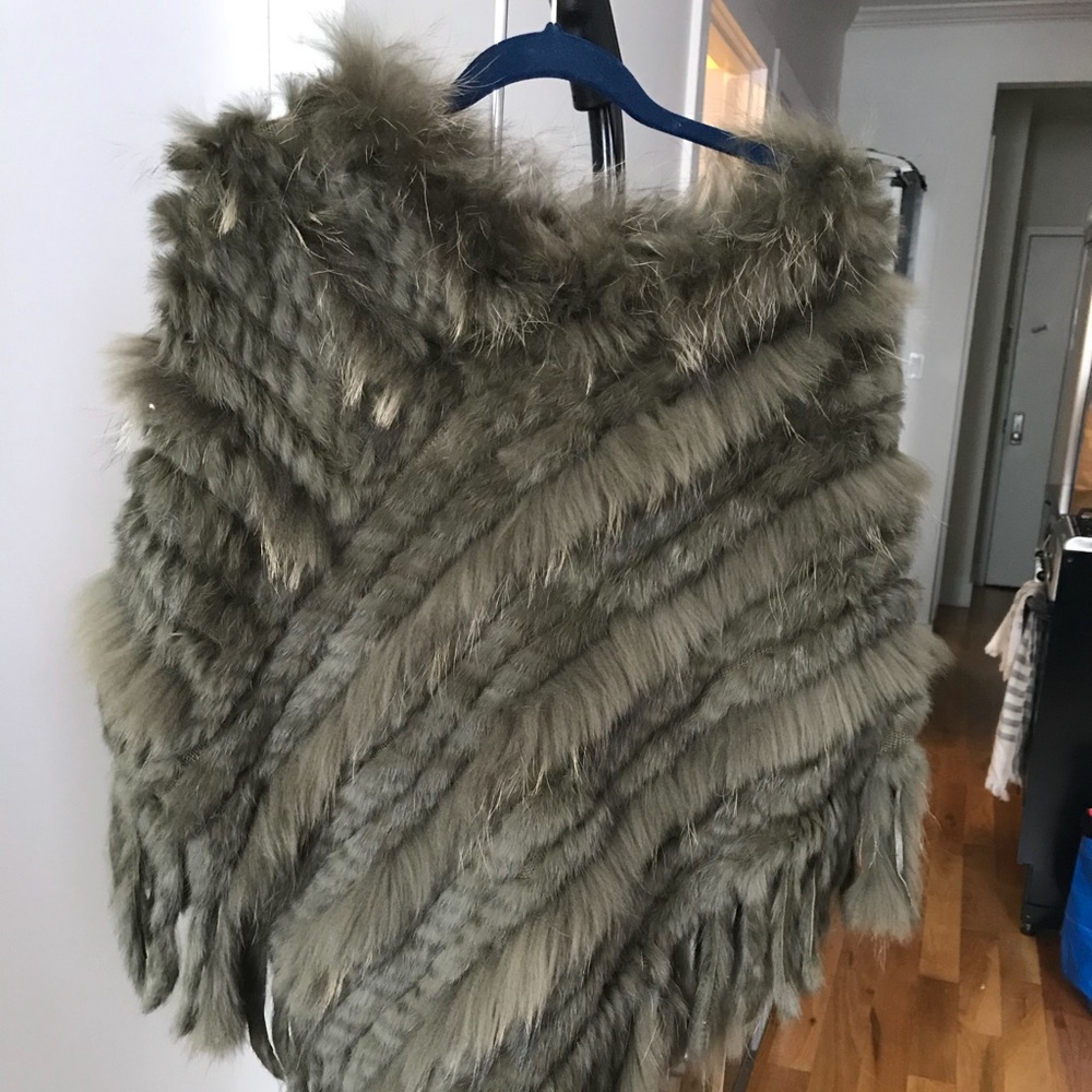 Real rabbit fur cape jacket - gorgeous. NWOT XS-M