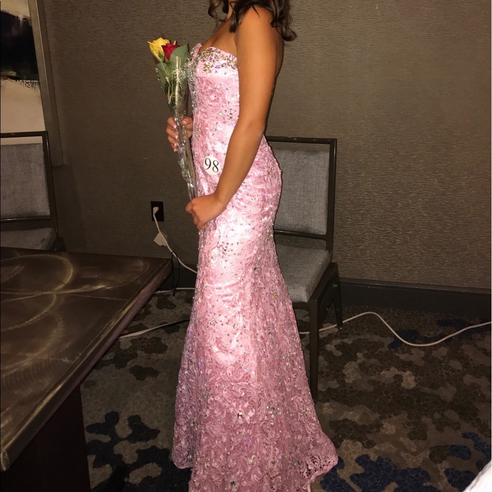 pink & white formal dress