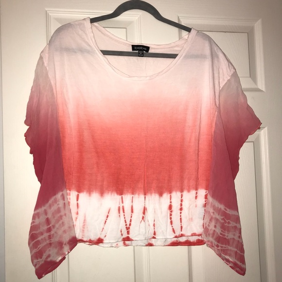 Bebe sheer shirt, white & different shades of pink - Picture 1 of 2