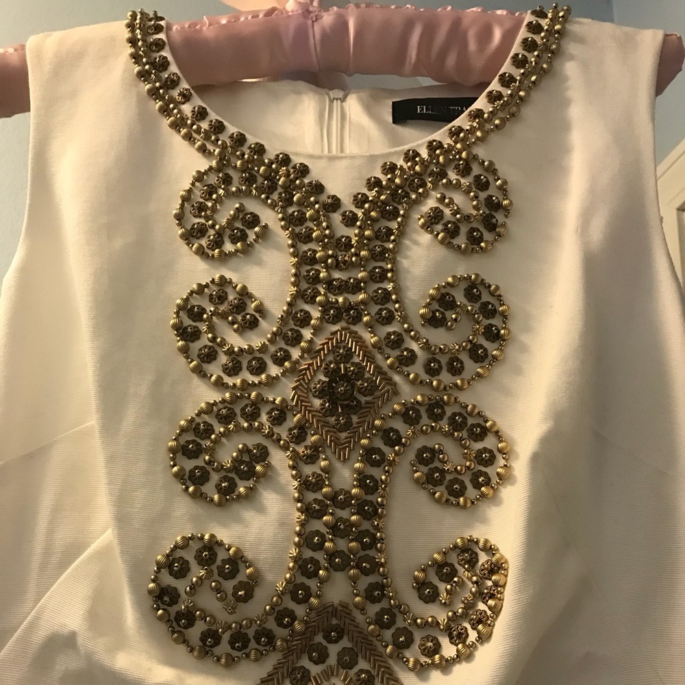 🌼 ELLEN TRACY gold embellished sheath dress 🌼🌼