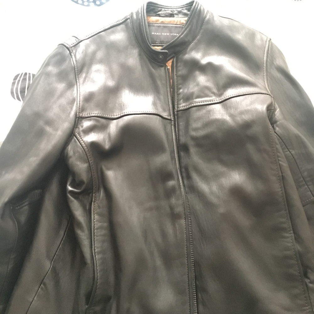 Men's leather jacket warm