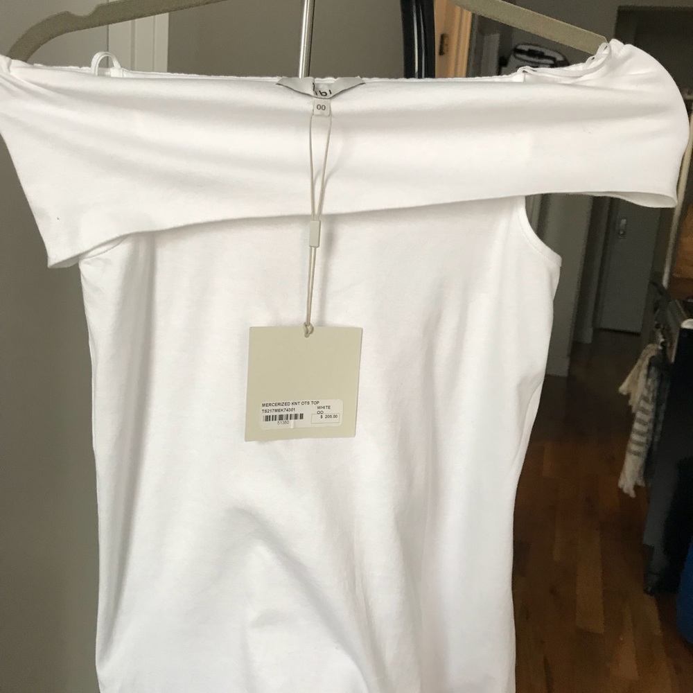 NWT TIBI WHITE OFF THE SHOULDER TOP brand new