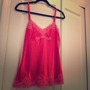 Express Silk Tank Top With Lace Detail