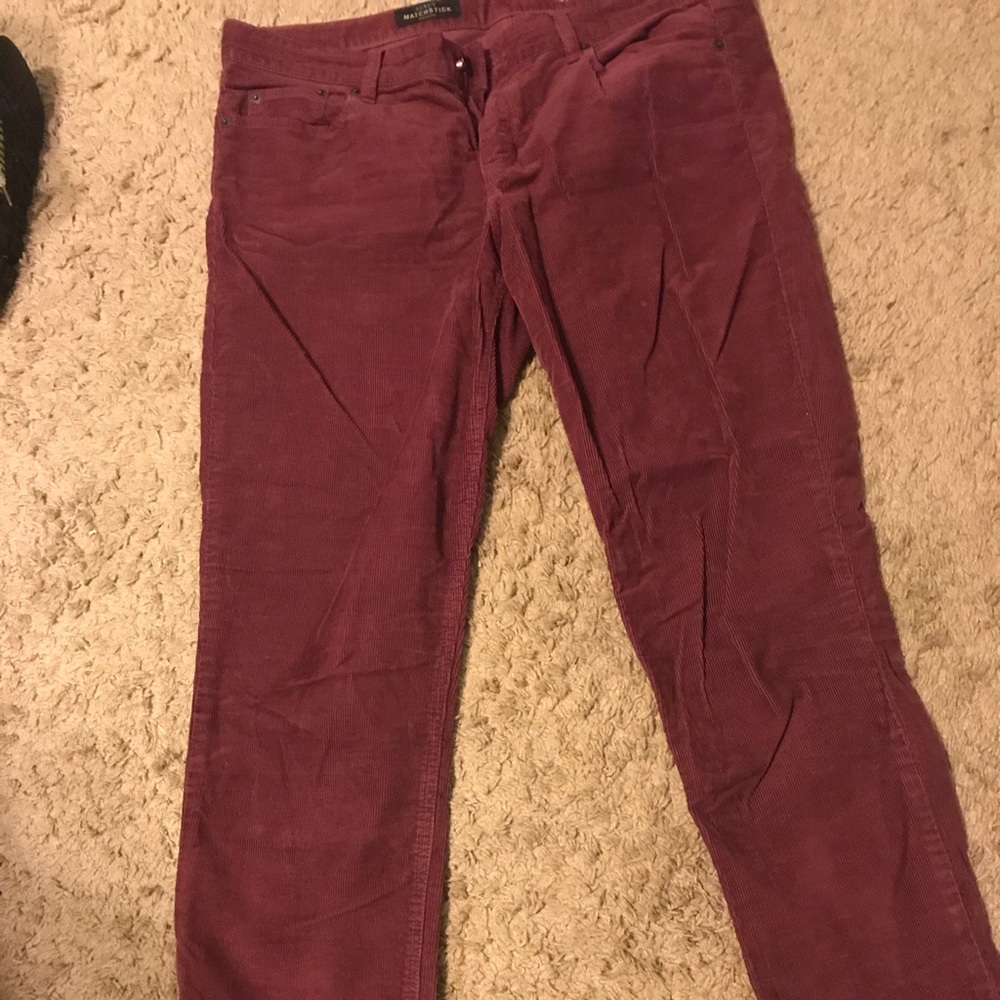 Jcrew matchstick corduroy, burgundy