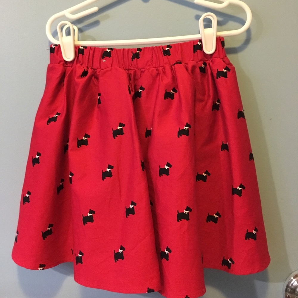 Red skirt with black Scottie dogs