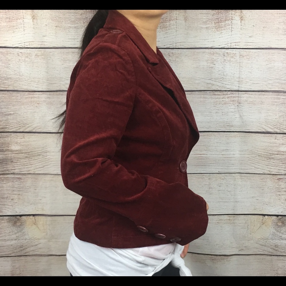Woman's Zinc Red Corduroy Lined Blazer Jacket Sz M