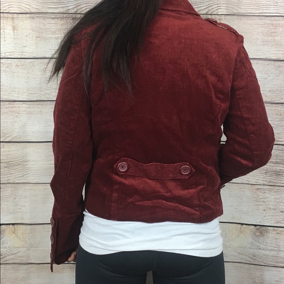 Woman's Zinc Red Corduroy Lined Blazer Jacket Sz M - Picture 2 of 7