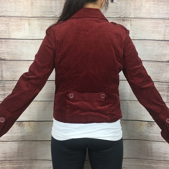 Woman's Zinc Red Corduroy Lined Blazer Jacket Sz M - Picture 4 of 7