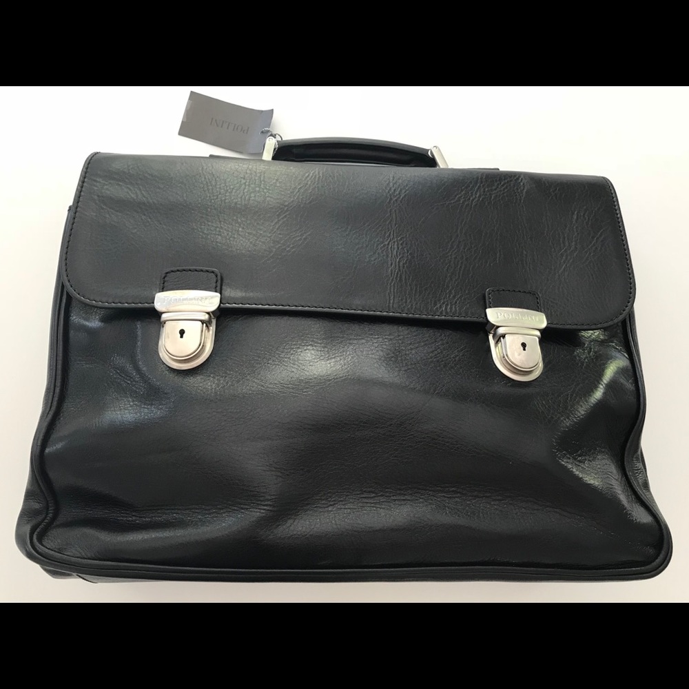 Pollini black leather professional bag