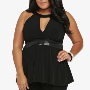 Torrid brand black dressy sequin top size 5