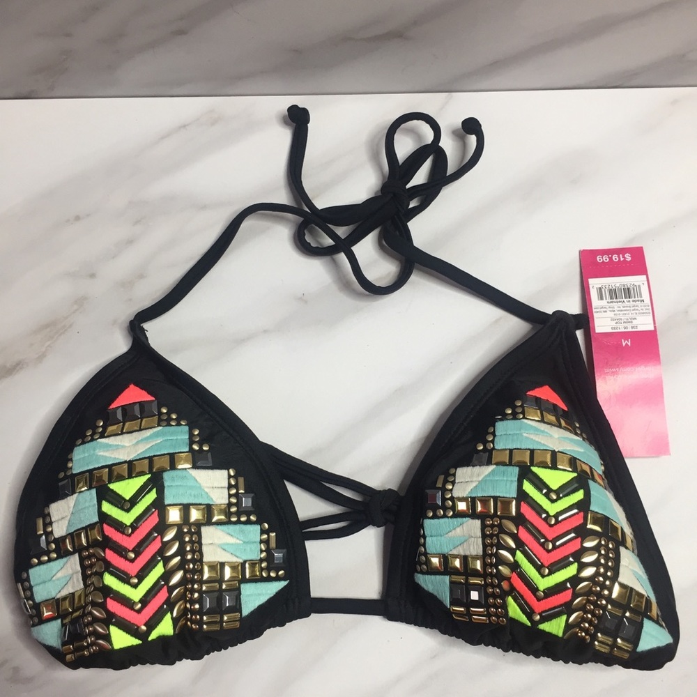 Embroidered Bikini Top
