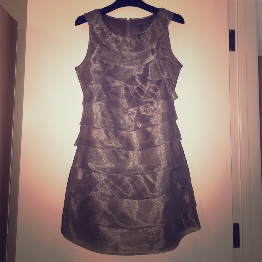 Gorgeous silver dress.