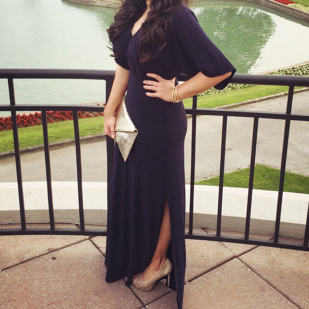 Navy Kimono Style Dress