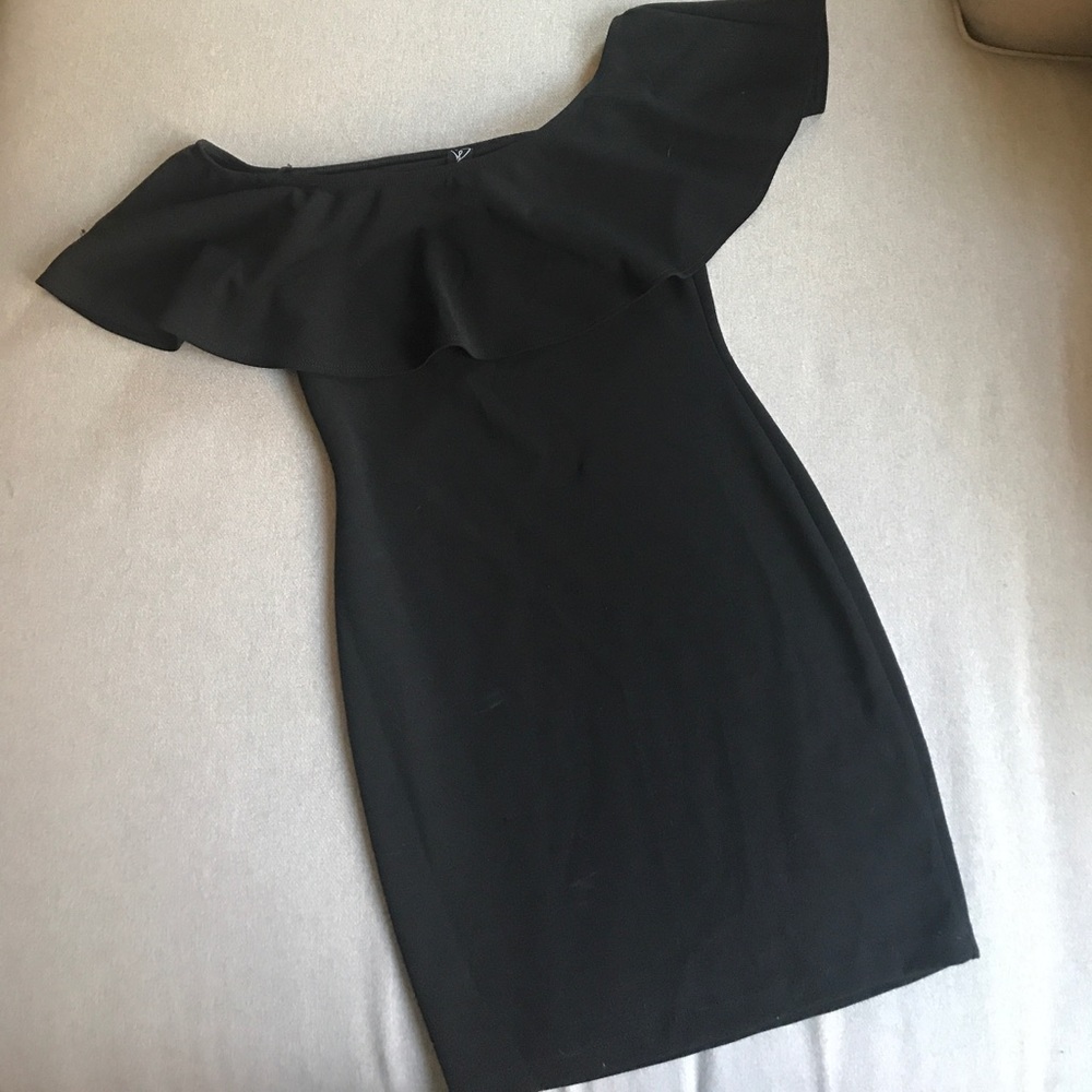 Off the Shoulder Black Dress