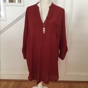Roll Tab Sleeve Tunic