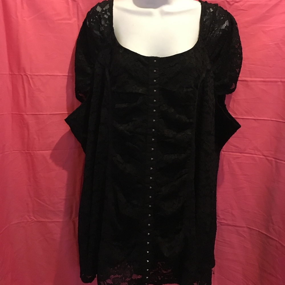 Avenue brand black stretch lace corset top 30/32