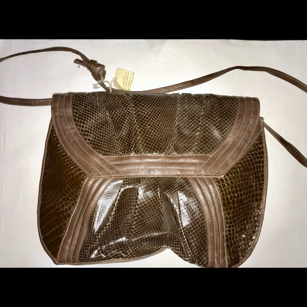 💰Sale💰New Brown Leather & Snakeskin Purse
