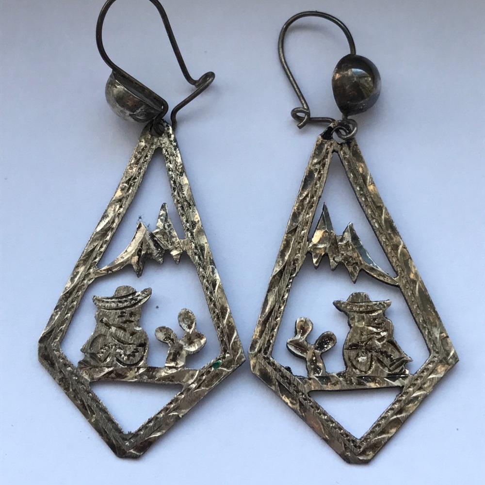Vintage Sterling silver Mexico eagle earrings