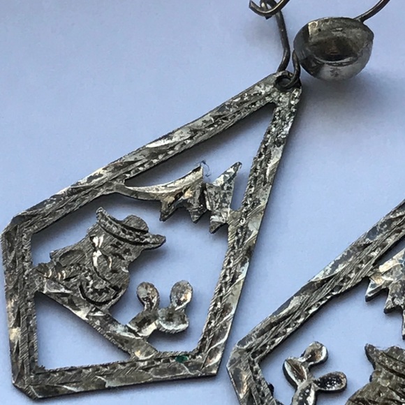 Vintage Sterling silver Mexico eagle earrings - Picture 3 of 6