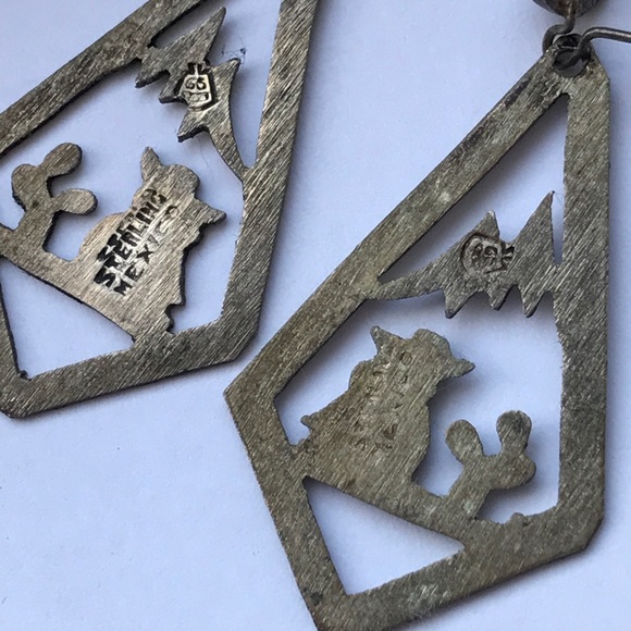 Vintage Sterling silver Mexico eagle earrings - Picture 5 of 6