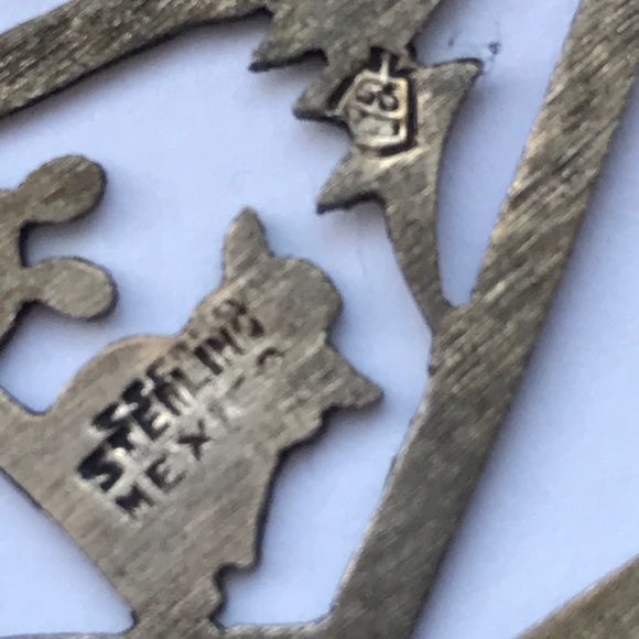 Vintage Sterling silver Mexico eagle earrings - Picture 6 of 6