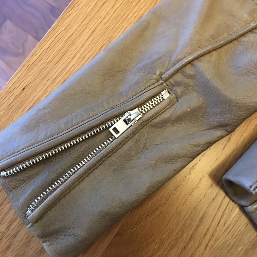 Zara basic leather biker jacket - Picture 4 of 6
